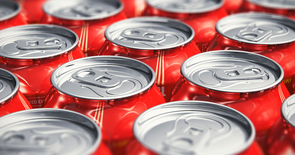 Macro View of Soda Cans