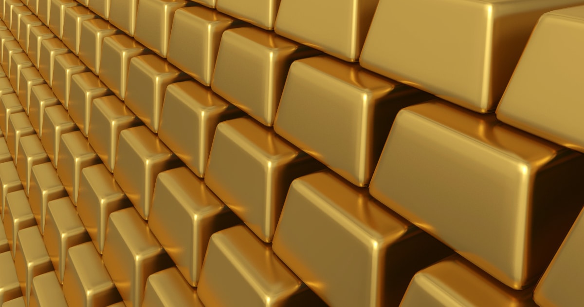 Large stack of gold bars